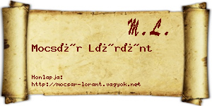 Mocsár Lóránt névjegykártya