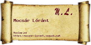 Mocsár Lóránt névjegykártya