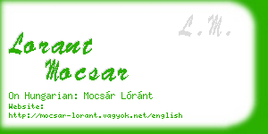 lorant mocsar business card