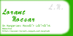 lorant mocsar business card